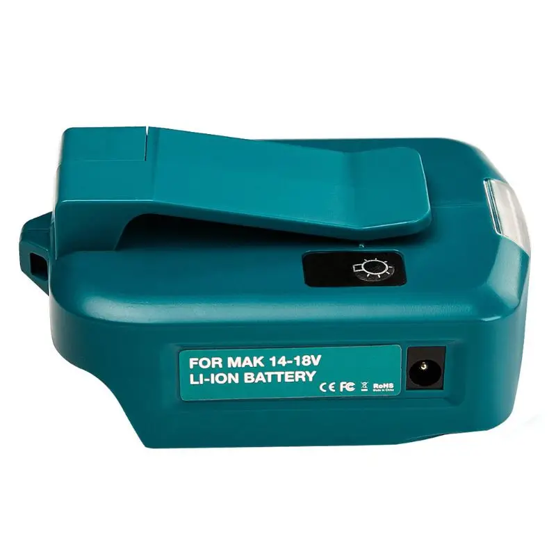 

14.4V/18V Li-on Battery Dual USB Port with LED Light Spotlight Outdoor Flashlight for Makita Batteries