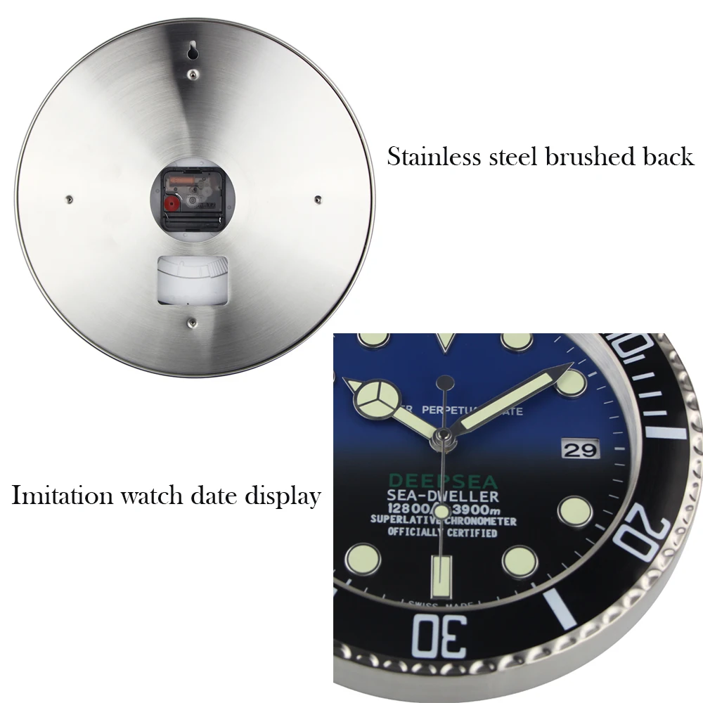 Декорация настенные часы со светящимися часами дизайн металлические