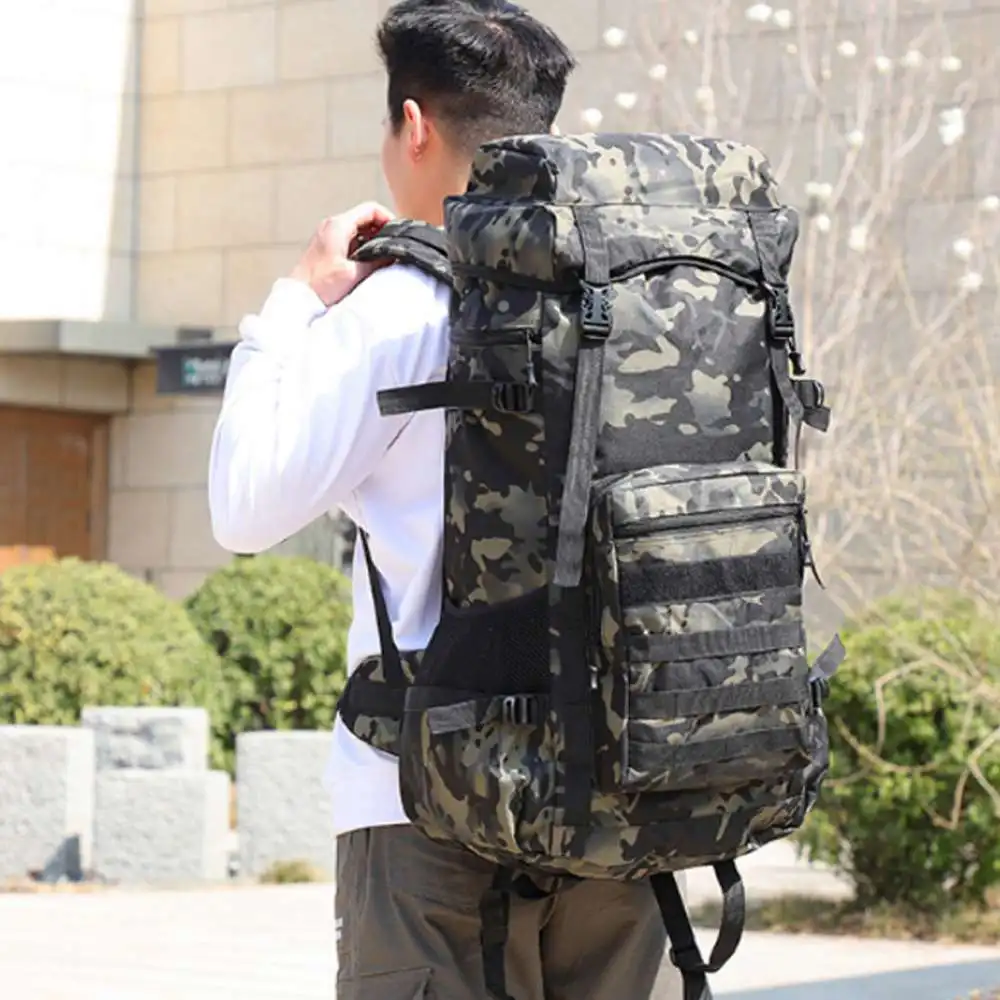 

70L Tactical Climbing Backpack Outdoor Military Rucksacks Nylon Waterproof Camping Climbing Hiking Bags Unisex Molle Sports Bags