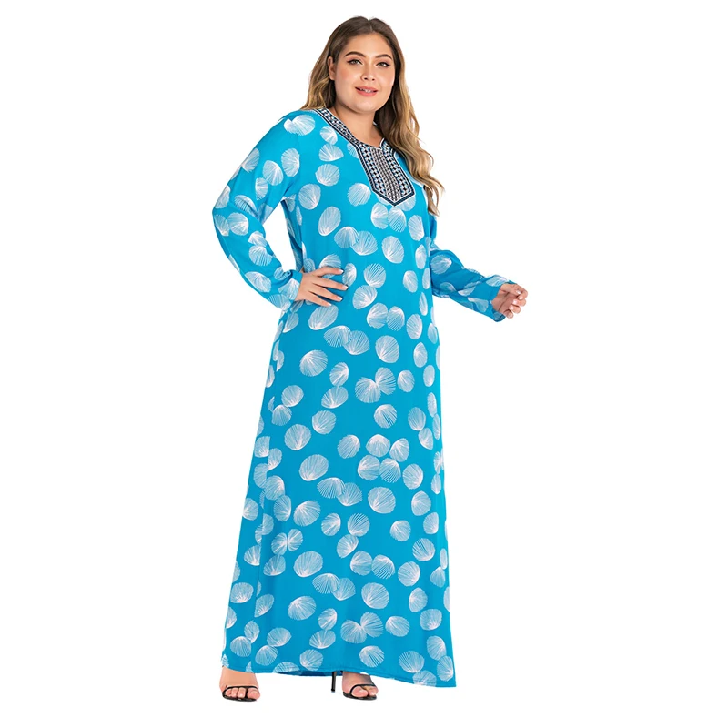 Женские мусульманские длинные юбки повседневные льняные платья с v-образным