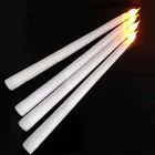 Светодиодная свеча на батарейках, беспламенная, мерцающая, цвета слоновой кости, подсвечник, Рождественский, Свадебный, настольный, домашний, церковный, барный декор, 28 см (H)