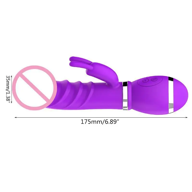 12 режимов вибрации тихий двойной мотор G Spot кролик вибратор с заячьими ушками для