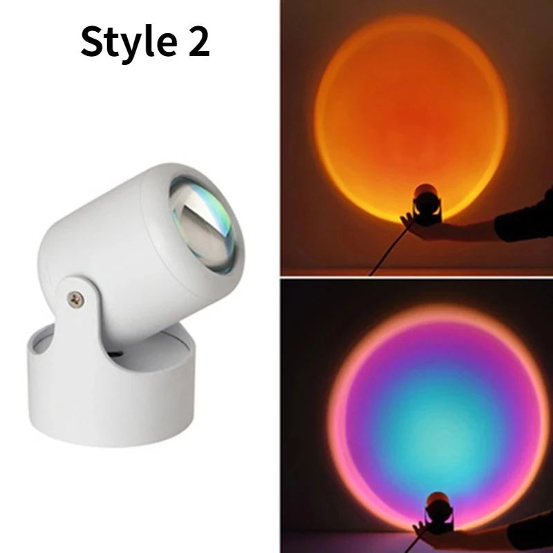 Красочный закат проекционный светильник RGB светодиодный ночник Радуга атмосфера