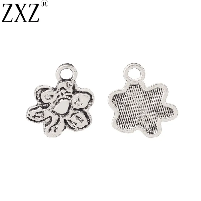 ZXZ 20шт тибетский серебряный молотый цветок Очаровательные Подвески для бус