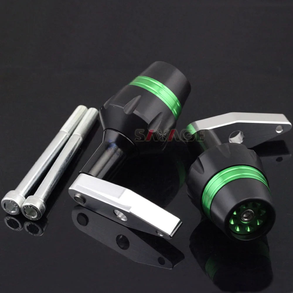 Рамка Ползунки Крушение протектор для KAWASAKI ER6F ER-6F NINJA 650 2012- аксессуары для мотоциклов катушка защита от падения - Цвет: Green