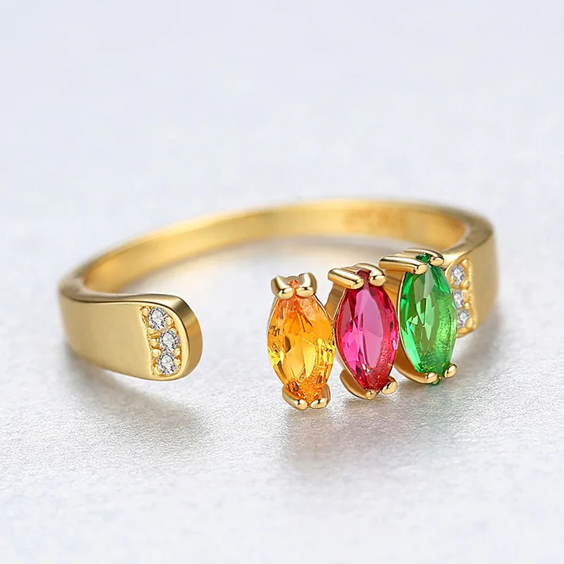 Ювелирные изделия из серебра 925 пробы простой стиль красочные изящные кристаллы