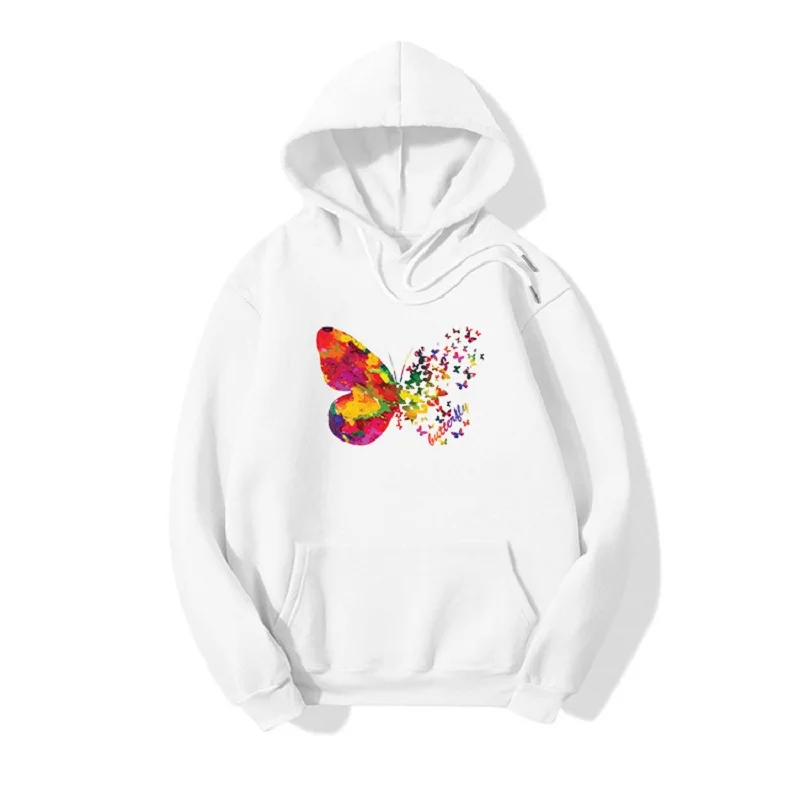 

ZOGAA Fashion Men's Hoodie Spring Autumn Men' Simple Butterfly Printed Harajuku Thickened Sweatshirt Youth Sweatshirt Couple Top
