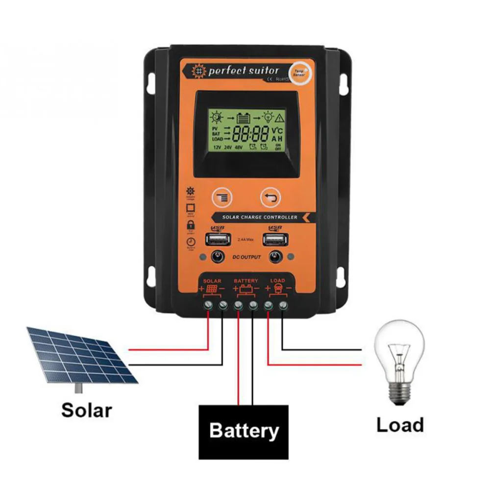 

30A50A70A Solar Charge and Discharge Controller 30A with LCD Real-time Display of Charging Current and Discharge Current