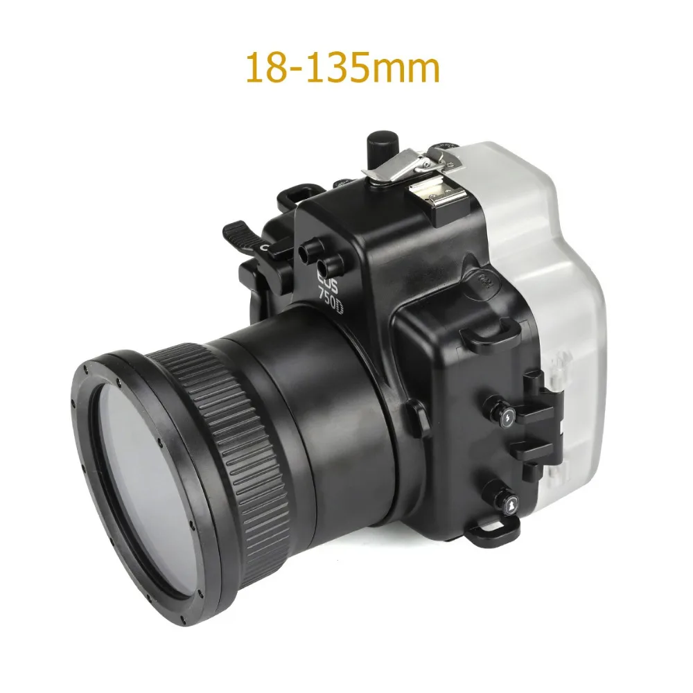 売る 防水キヤノン650d 700dのためeos 750D T6iキスX8iスキューバダイビングウォータースポーツ水泳漂流サーフィンカメラ保護ケースバッグ