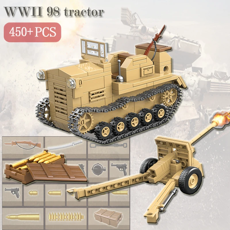 450 шт японский 98 трактор и полевой пистолет строительные блоки WW2 военный солдат