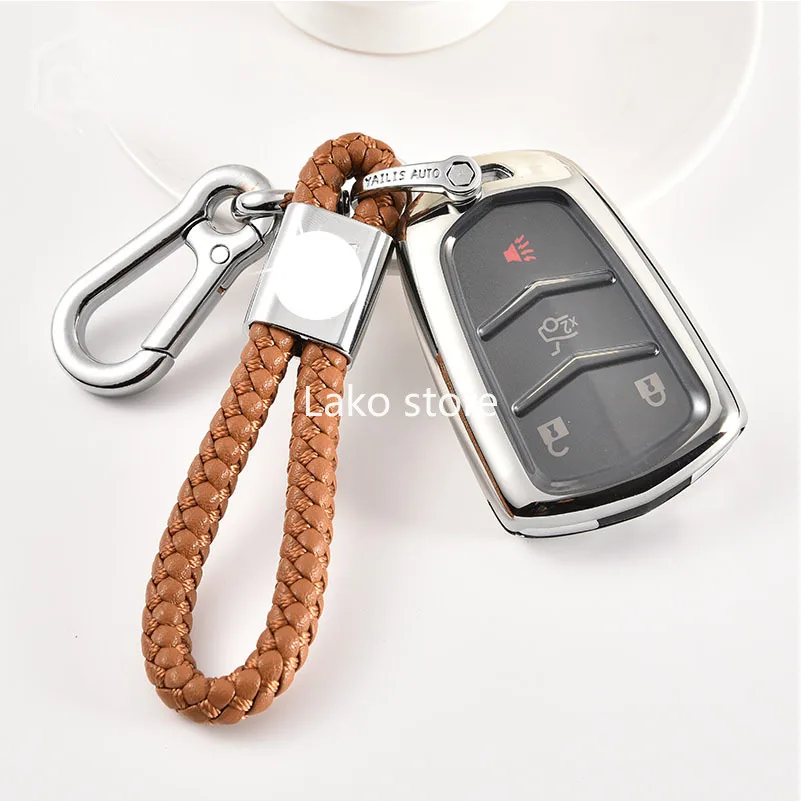 

Чехол для автомобильного ключа Cadillac ATSL CTS CT6 CT4 XTS XT5 SRX, 4 кнопки, надежный, из алюминиевого сплава, синий