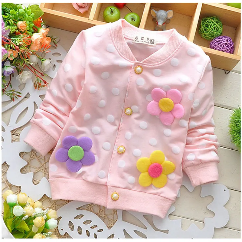 Весенне-осенняя одежда для маленьких девочек свитер с принтом пальто