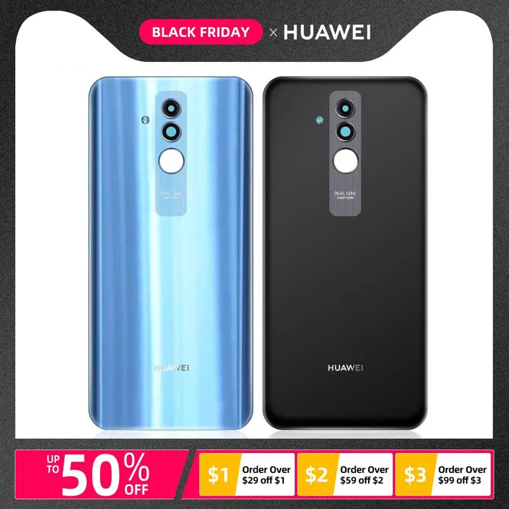 Задний корпус для huawei mate 20 Lite задняя крышка стеклянная панель с объективом камеры запасные части