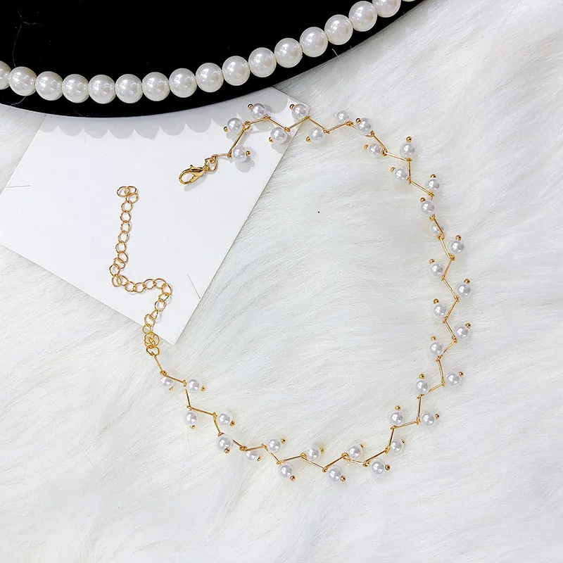 2020 Элегантное ожерелье Чокеры с искусственным жемчугом для женщин Свадебный