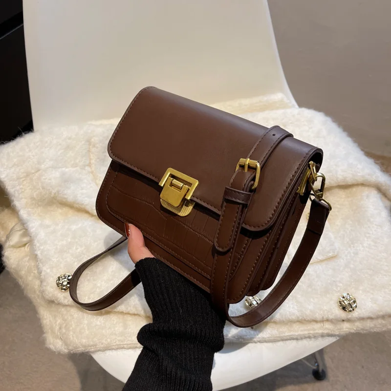 

Crocodile Pattern PU Leather Crossbody Bags For Women 2021 hit Chain Female Shoulder Handbags Lock Purses Travel Cross Body Bag