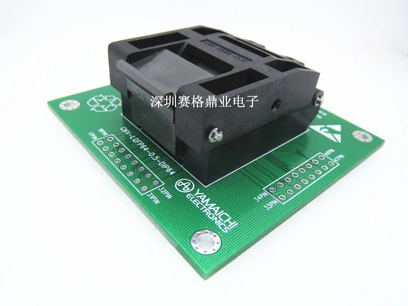 IC51 0644 807 LQFP64 QFP64 IC для AT91SAM7S64 сгорающая розетка с золотым покрытием испытательный