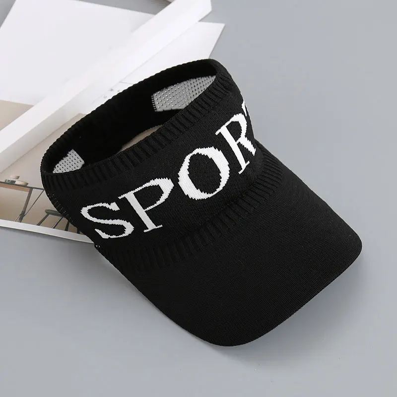

Summer Sun Visor Hat UV Protection Empty Top Hat Cotton Comfortable Knitted Peaked Cap Unisex Wide Brim Baseball Hat Durable