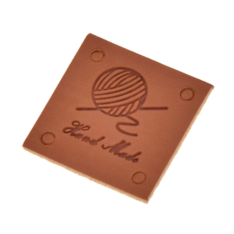 

50Pcs/lot Square Shape Handmade Leather Clothing Labels For DIY Craft Sewing On Clothes Bag Shoes Decor Cloth Tags