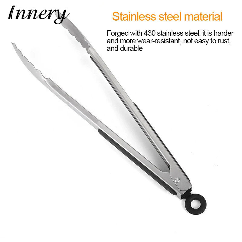 7/9/12/14/16 Inch Stainless Steel BBQ Grilling Tong Salad Bread Serving Non-Stick Kitchen Barbecue Cooking | Дом и сад