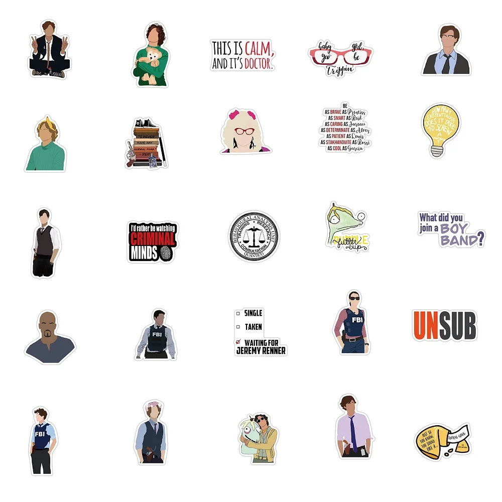 10/50PCS Classic TV Show Cool Criminal Minds Stickers Laptop DIY Motorcycle Luggage Phone Guitar Skateboard Kids Sticker Decals images - 6