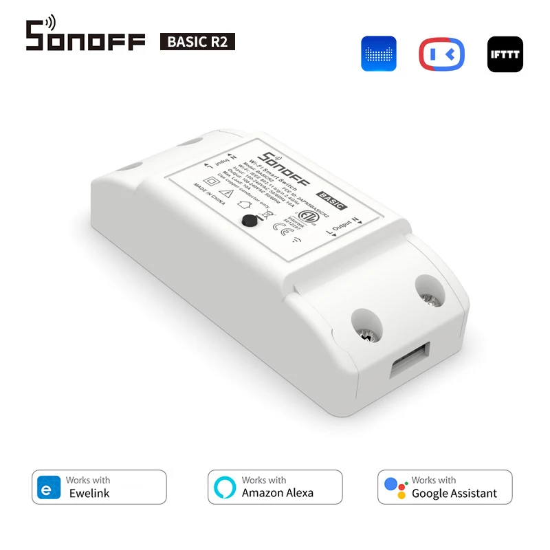 

Sonoff Basic R2 Smart Home Wifi Light Switch Wireless APP Remote Control Switch Mini DIY Module Domotica Work With Alexa Google