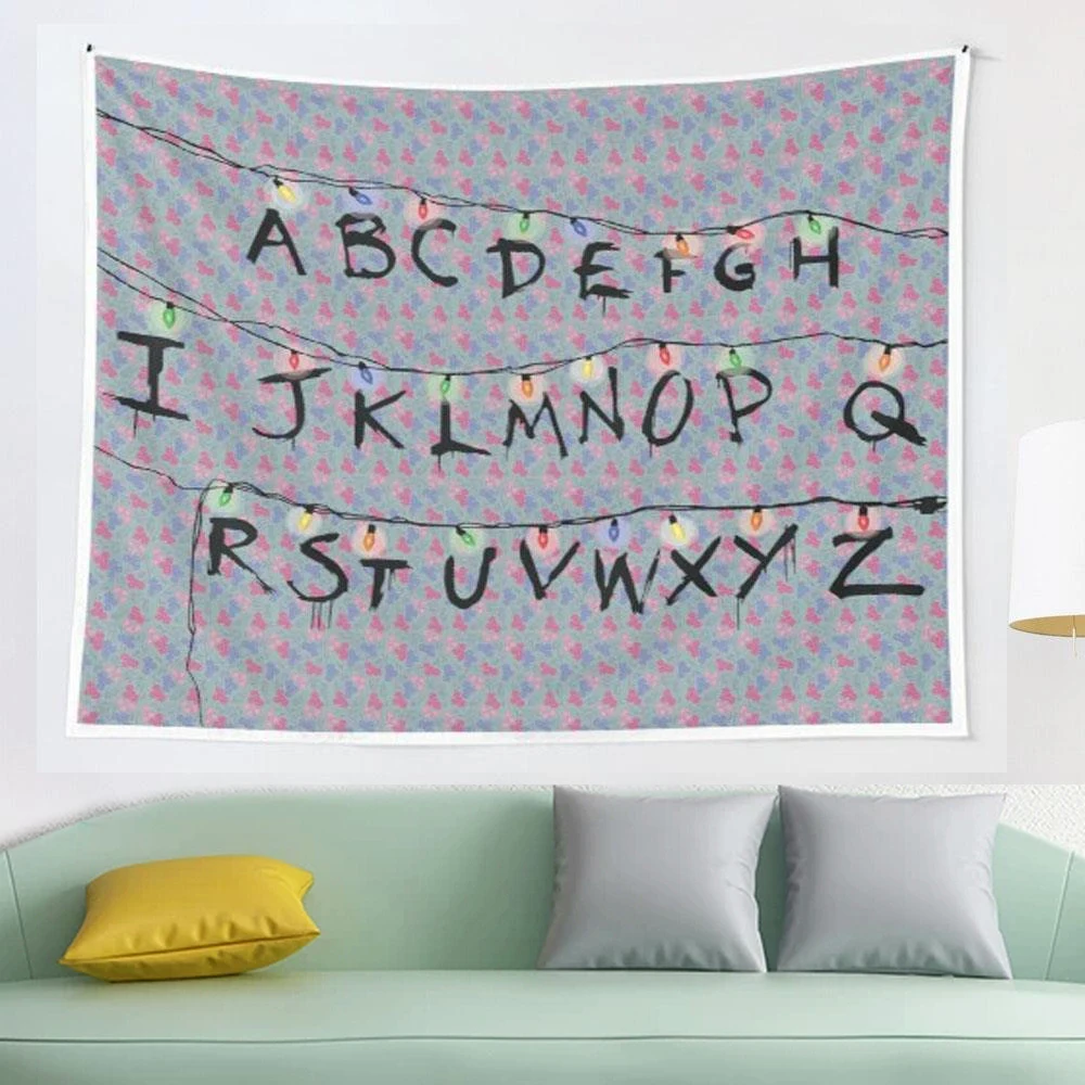 

Stranger Things Alphabet Tapestry Wall Tapestry Wall Hanging Wall Art Coverlet Bedding Blanket Sheet Throw Furniture Yoga Mat