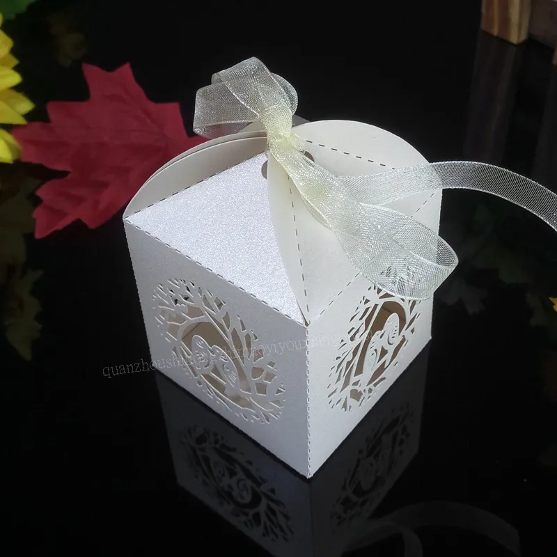 50 шт классический стиль Птицы Свадебная коробка конфет жемчужная бумажная для с