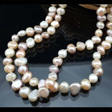 

New Arrival 120cm Long Pearl Necklace Baroque Genuine Freshwater Pearls Handmade Fine Jewelry Brithday Party Charming Lady Gift