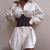 sexy women corset belt solid color shirt dress decorative wide waist belt posture corrector slim waistband clothes accessories