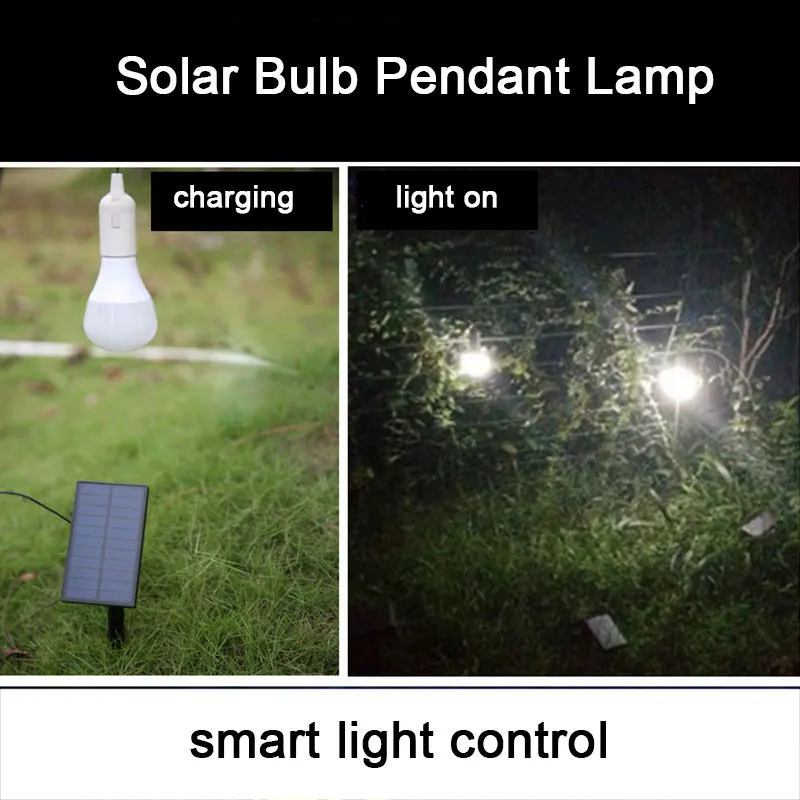 

Solar Power LED Bulb Garden Lamp with Solar Panels Outdoor Waterproof Solar Wall Lamp Lawn Lamp Emergency Light