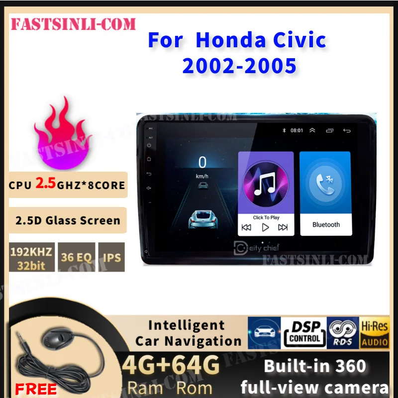 7 дюймовый автомобильный мультимедийный плеер Радио Android для Honda Civic 2002 2005year
