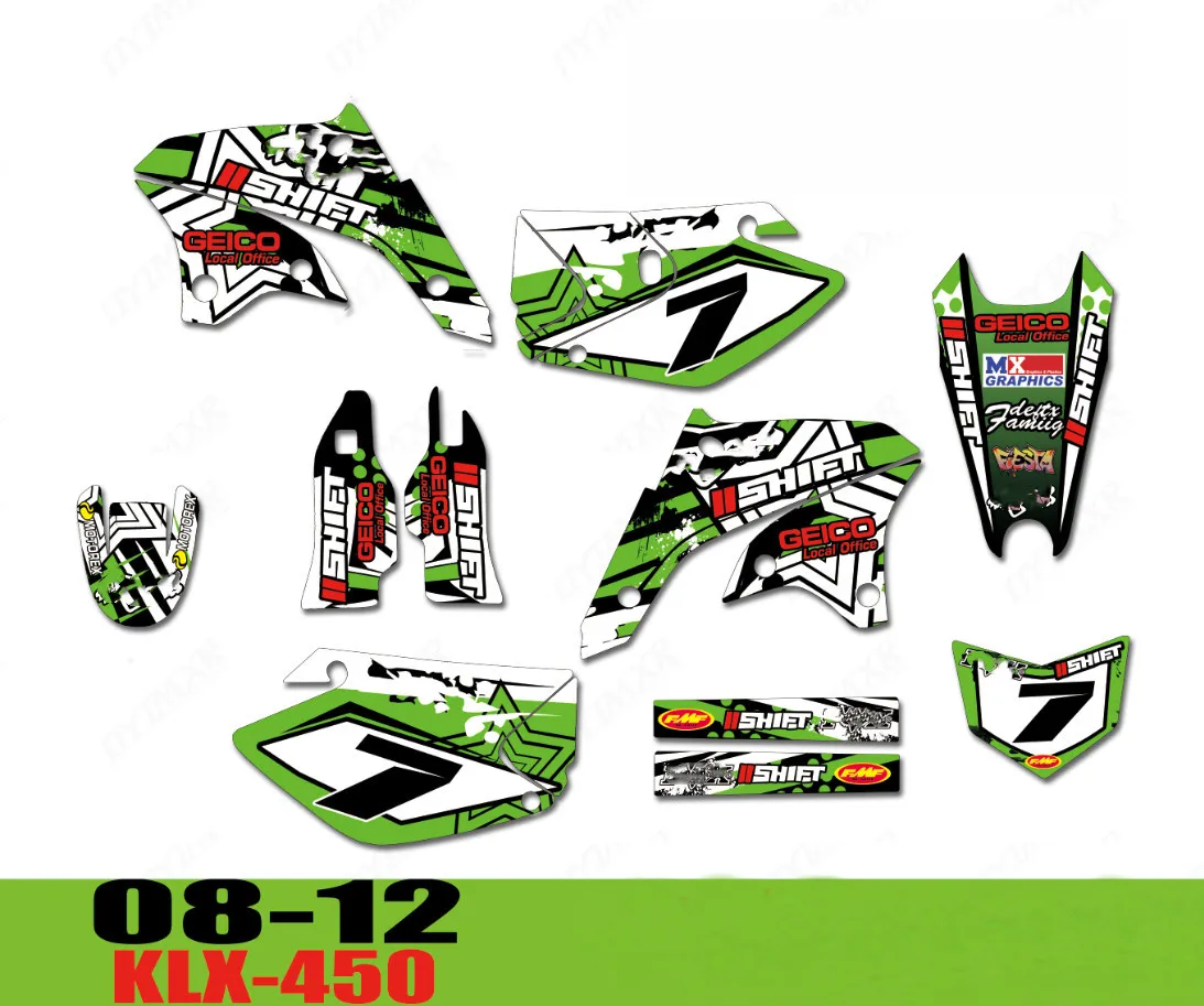 Наклейки на мотоцикл KLX 450 TEAM графические наклейки наборы наклеек для Kawasaki KLX450 2008