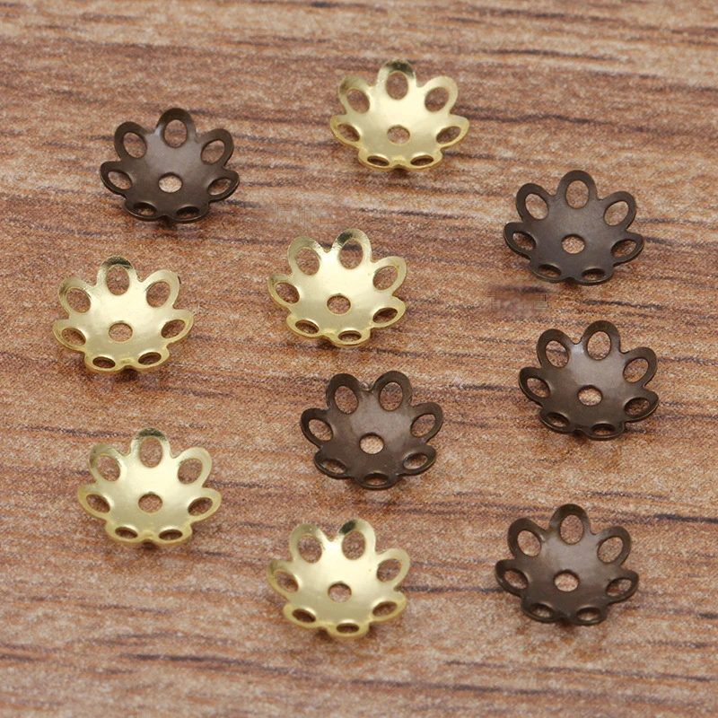 

(1000 Pieces/Lot) Metal Brass Stamping 7MM Filigree Flower Bead Caps Diy Handmade Jewelry Findings Components