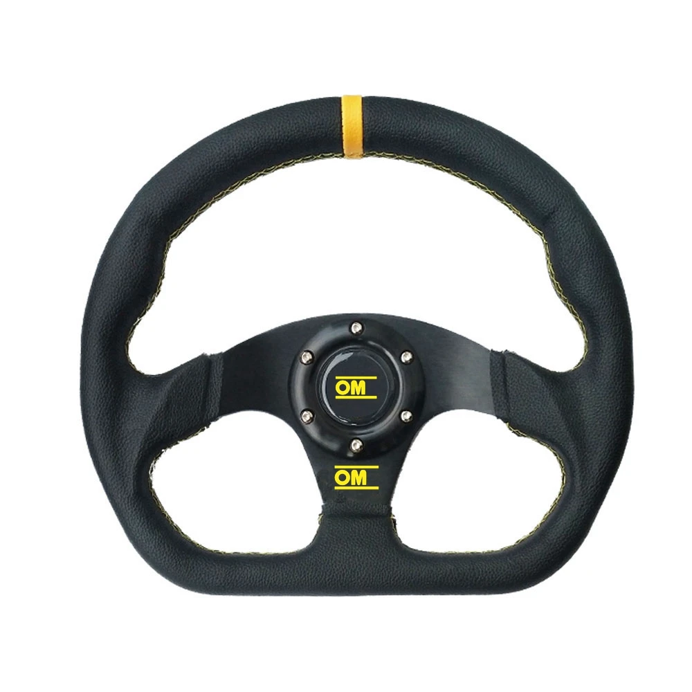 Универсальный D образный руль OM кожаный JDM модифицированный гоночный 13 дюймов 320