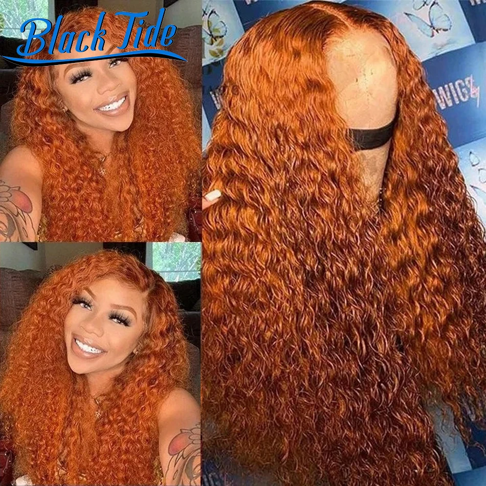 Ginger Lace Front Wig Curly Lace Front Wig Remy 13x4 Lace Frontal Human Hair Wigs HD Frontal Wig Honey Blonde Lace Front Wigs