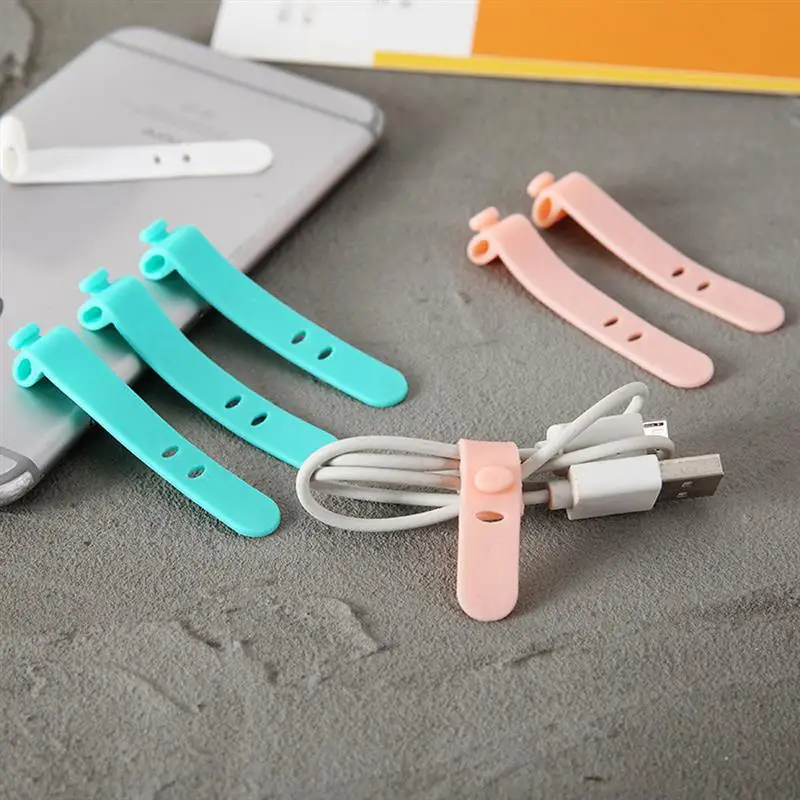 

Cable Winder Silicone Wire Organizer Reusable Fastening Cord Line Storage Holder for Earphone Charging Cable Management
