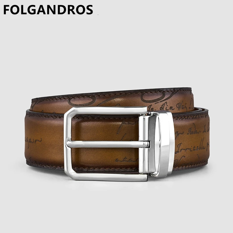 Men's Metal Buckle Italian Cowhide Belt for Gentlemenn Top Leather Belt Brand Designer Cummerbund High Quality Letter Belt