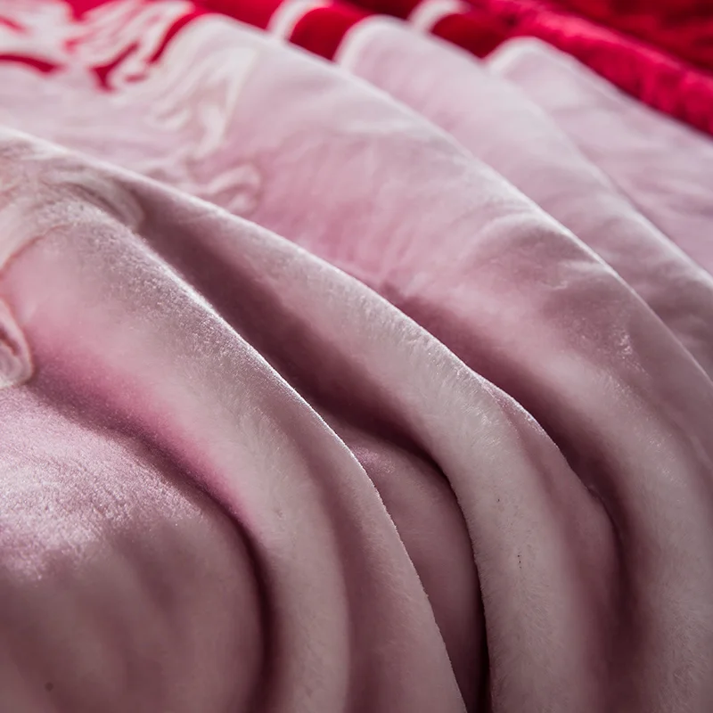 Красное роскошное Европейское стильное флисовое покрывало из ткани наволочки