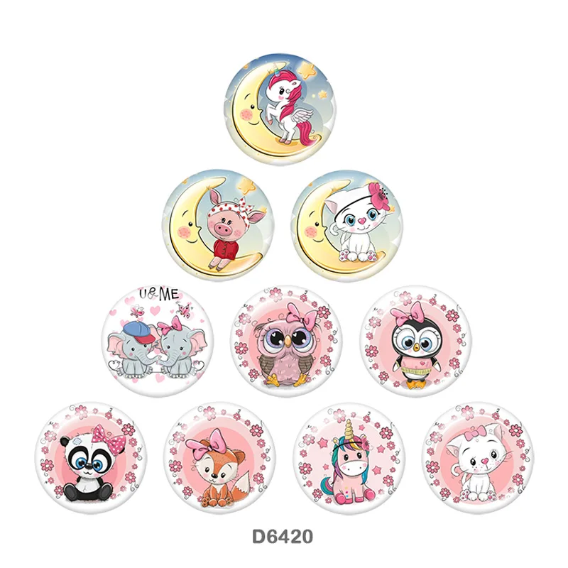 

Round glass cabochon Fridge stickers Keychain Aroma Locket snap button jewelry 10pcs/set D6420