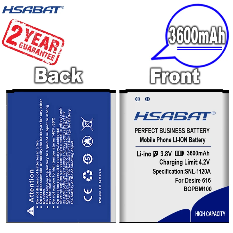 Новое поступление [HSABAT] 3600mAh BOPBM100 Сменный аккумулятор для HTC Desire 616 D616w v3 D616H