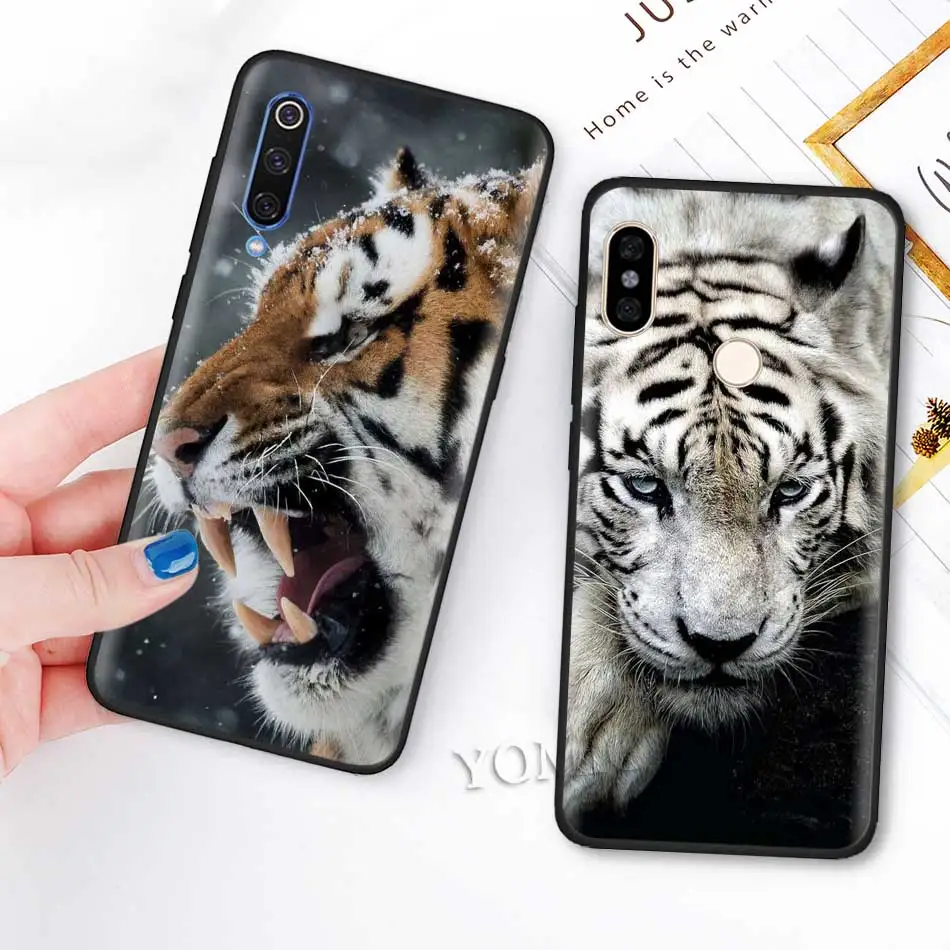 

Lion Tiger Animal Case for Xiaomi Redmi Note 8 8T 9S 9 10X 4G K20 K30 Pro K30i 5G 6 7 8A Black Silicone Phone Cover Soft Coque