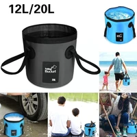 12l 20l fishing portable waterproof water bag folding bucket storage container outdoor carrier bags for fishing camping hiking