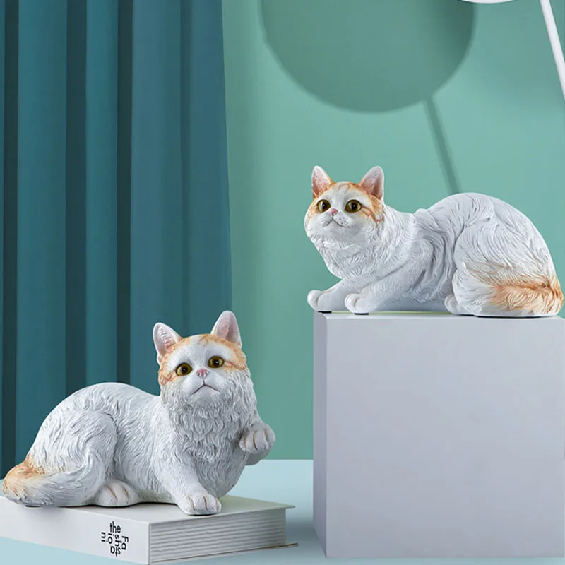 

European Creative Rural Cat Sculpture Home Decoration Accessories Modern Art Resin Character Statue Room Craft Figurine Gift