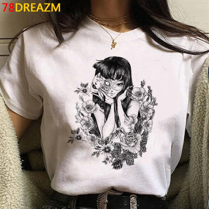 

Манга Junji Ito Tomie Shintaro Kago Girl Мужская 2021 Эстетическая Повседневная футболка harajuku kawaii Летний Топ harajuku kawaii