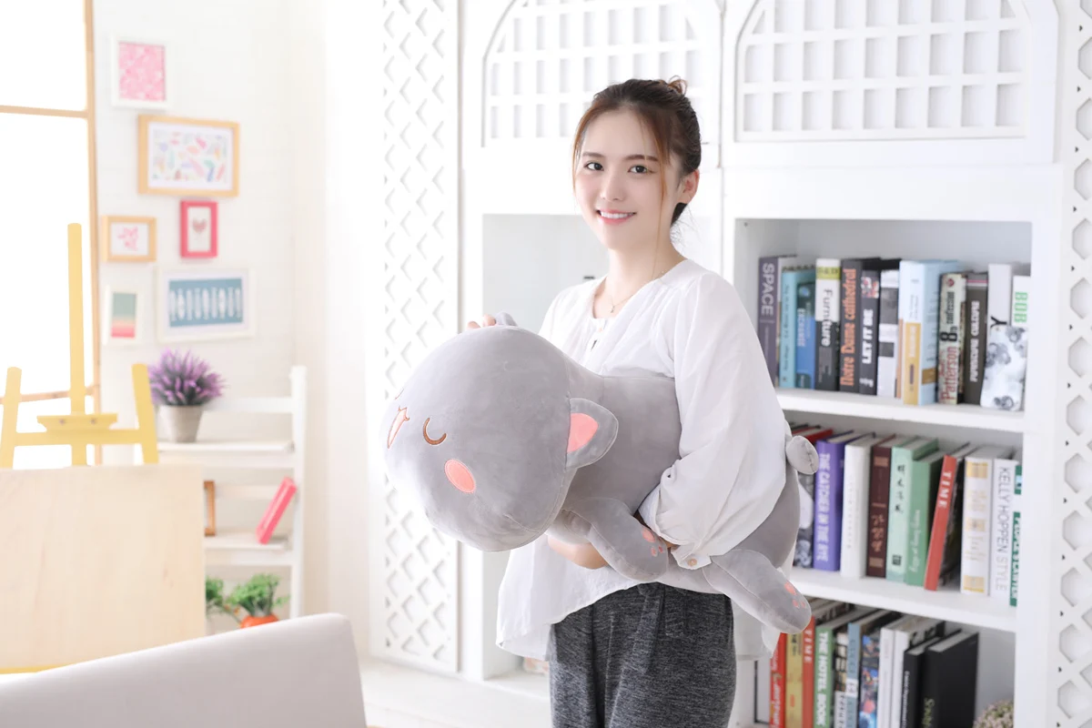 Lucky Boy Sunday Kawaii Лежа кошка плюшевая игрушка мягкая Милая кошка плюшевая подушка Chshion детские плюшевые игрушки подарок на день рождения Рождество