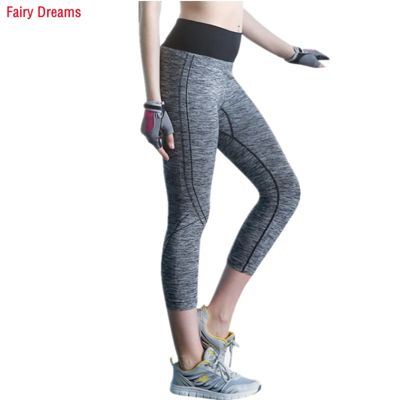 

Женские укороченные брюки для йоги, Короткие облегающие спортивные штаны для бега и фитнеса, тренировочные леггинсы, эластичная быстросохн...