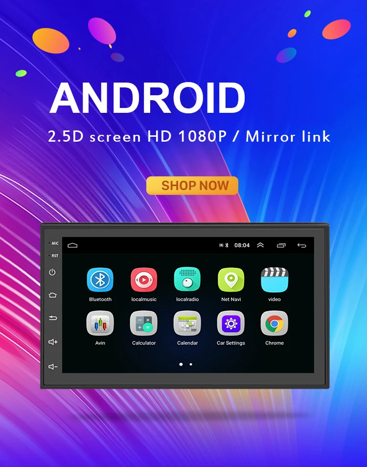 Podofo Android 2 Din Автомобильный Радио мультимедийный видео плеер универсальный авто