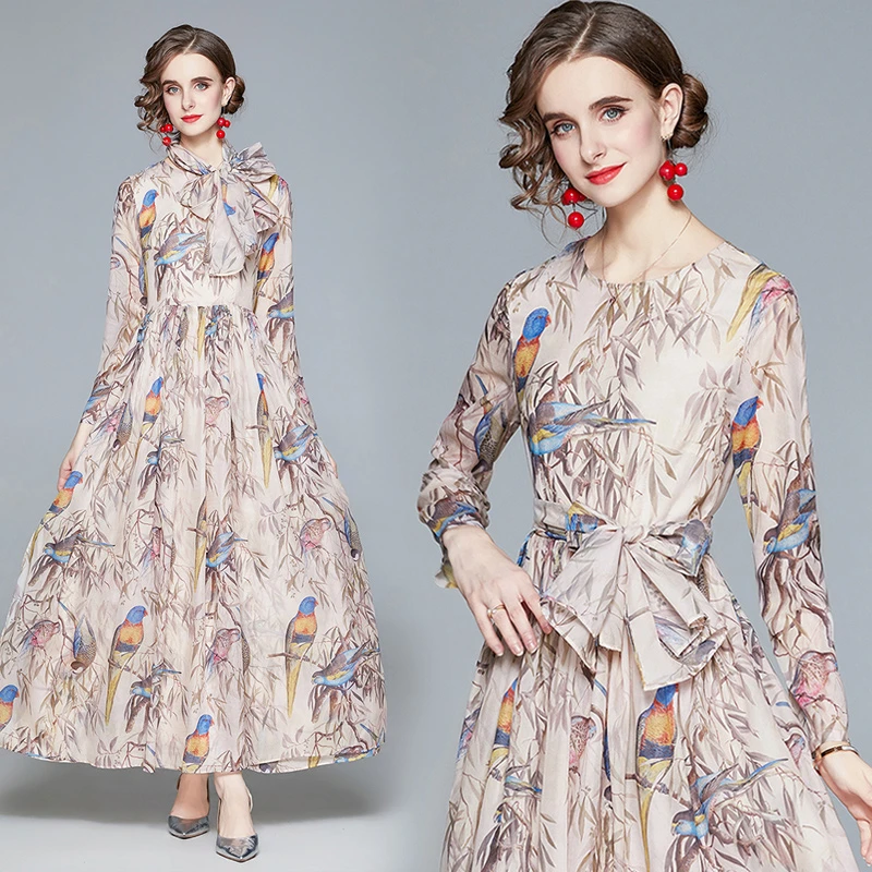 Женское модельное платье с поясом плиссированное винтажное рубашка длинным