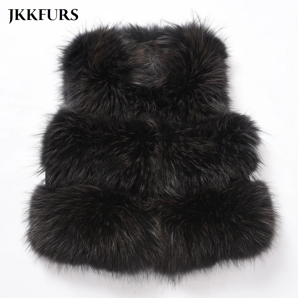 

2021 New Arrivals Women Real Raccoon Fur Vest Winter Thick Warm Fashion Gilet Waistcoat New 3 Rows S1150A