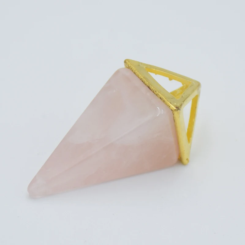 Lovers Reiki Chakra Pyramid Pendulum Natural Stone Crystal Pendant & Necklace European Jewelry Fashion Hexagon Pillar | Украшения и